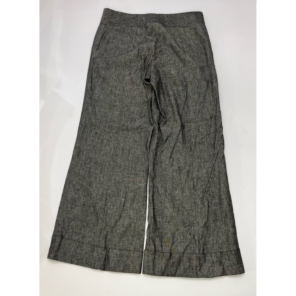 Dalia Collection Womens Trouser Dress Pants Gray Linen Blend Wide Leg High Rise